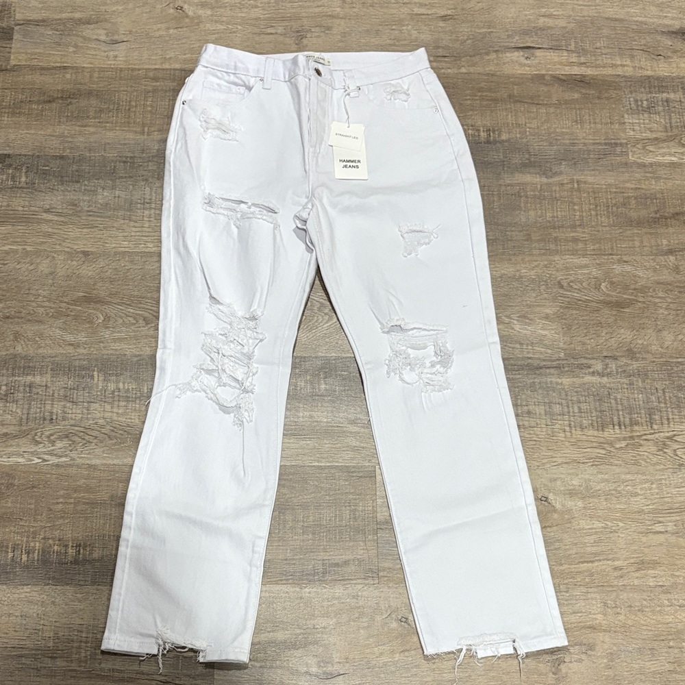 Classic White Straight Leg Jeans